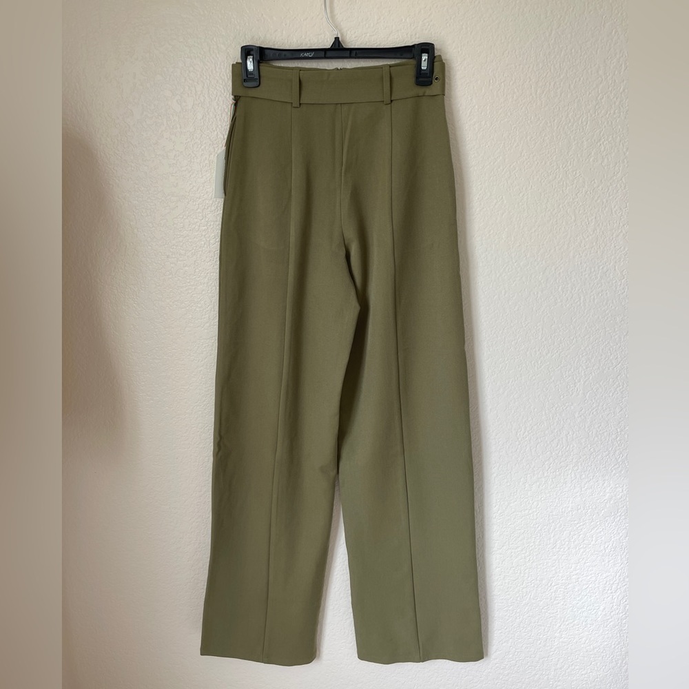 BIN#19 - IVORY ROSE Women’s Small Belted Dress Pants in Olive - Picture 6 of 7